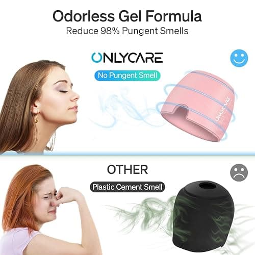 ONLYCARE Migraine Relief Cap, Upgraded Odorless Migraine Ice Head Wrap, Headache Relief Hat for Migraine, Slight-Pink thumbnail 3