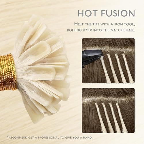 WENNALIFE U Tip Hair Extensions Human Hair, 50g 50s 14 Inch Platinum Blonde Remy Hair K Tip Hair Extension Real Human Hair Invisible Straight Keratin Hair Extensions thumbnail 5