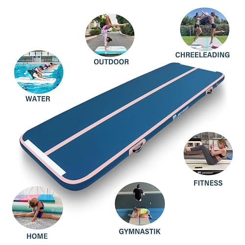 AKSPORT Gymnastics Air Mat Tumble Track Tumbling Mat Inflatable Floor Mats with Air Pump for Home Use/Tumble/Gym/Training/Cheerleading/Parkour/Beach/Park/Water thumbnail 6
