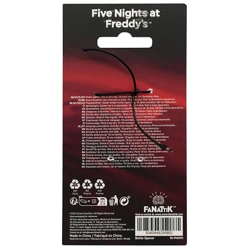 Five Nights at Freddy's Metal Magnetic Bottle Opener – Heavy Duty Video Game Merchandise, Durable Bar Tool for Kitchen, Home & Gifts thumbnail 7