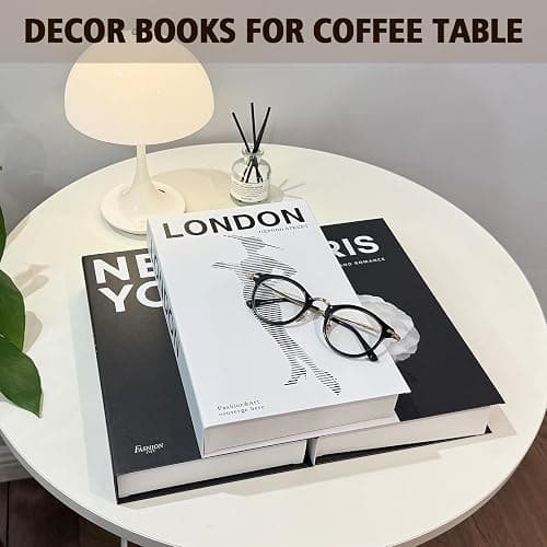 Decorative Books Set of 3, Faux Coffee Table Books for Home Decor | Set of 3 faux decorative books for coffee tables, shelves, and desks, adding a layered look to home and office decor. thumbnail 6