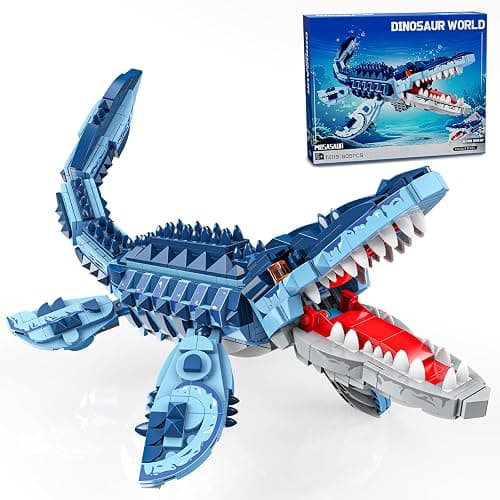 EITOLNR Mosasaurus Dinosaur Building Blocks Set, 805 PCS Dinosaur World Building Toy, Jurassic Ocean Animal Model Collection Toys for Home Decor, Birthday Gift for Adults Boys Age 8-12 - Image 1