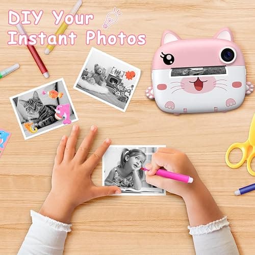 Kids Camera Instant Print, 3.0" HD Screen Kids Instant Cameras, Christmas Birthday Gifts for Girls Boys 3 4 5 6 7 8 9 10 Year Old, Portable Toddler Travel Toys with 32GB Card & 3 Rolls Printer Paper thumbnail 6