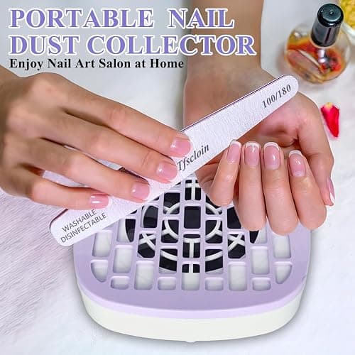 USB Mini Manicure Nail Vacuum Cleaner Strong Suction Nail Dust Collector Portable Nail Art Vacuum Dust Cleaner Extractor Fan (WITHE) thumbnail 3