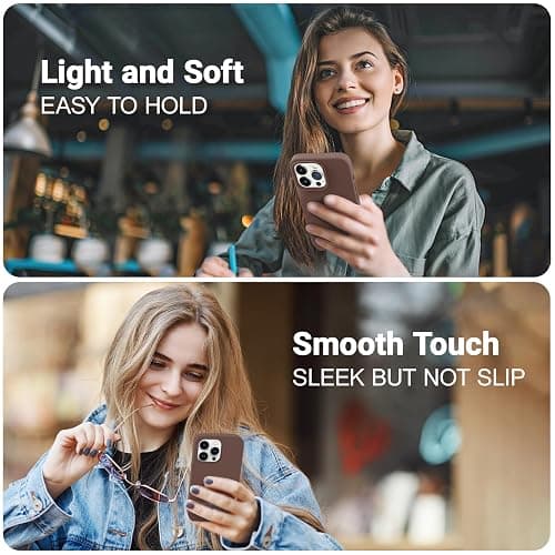 AOTESIER Shockproof Designed for iPhone 12 Pro Max Case, Liquid Silicone Phone Case with [Soft Anti-Scratch Microfiber Lining] Drop Protection 6.7 inch Slim Thin Cover, Chocolate thumbnail 2