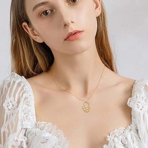 EVER FAITH Women's 925 Sterling Silver Simple Interlocking Open Heart Adjustable Pendant Necklace Birthday/Mothers Day/Valentines/Christmas Jewelry Gift for Friend Sister Mother thumbnail 4