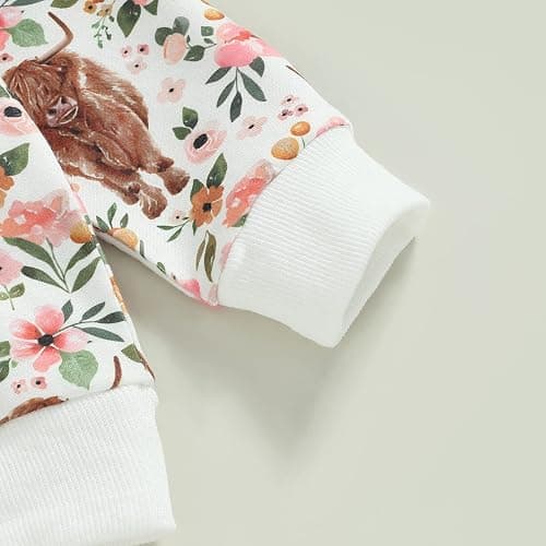 3Pcs Baby Girl Outfits Daisy Sweatshirt + Pants + Headband Infant Fall Winter Clothes thumbnail 3