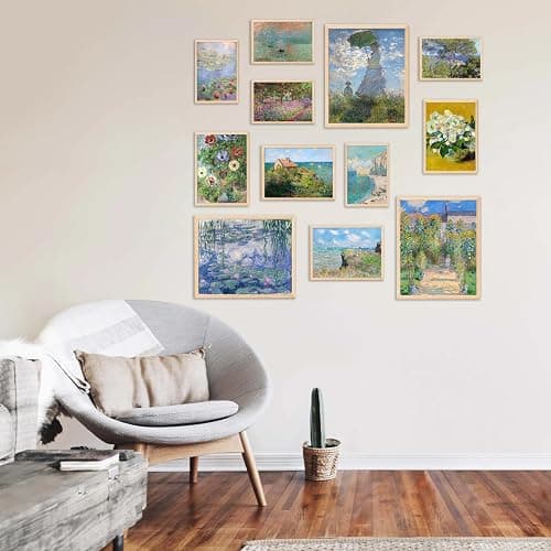 KBKBART Claude Monet Eclectic Wall Art, Monet Prints for Wall Decor, Eclectic Home Decor Canvas Impressionist Painting, Monet Water Lilies Exhibition Poster for Room Aesthetic, Classic Monet Gallery Art Prints Maximalist Decor - UNFRAMED thumbnail 5