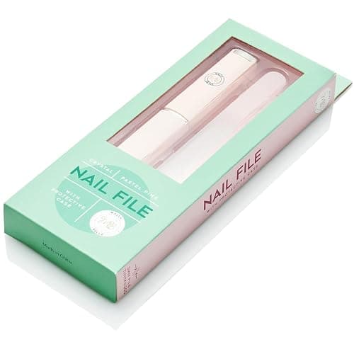 Malva Belle Crystal Glass Nail File for Women - Best Nail File with Travel Case - Reusable File for Natural Nails, Gel & Manicure - Professional Nail Shaper, Czech Glass - Pastel Pink (3mm) thumbnail 4