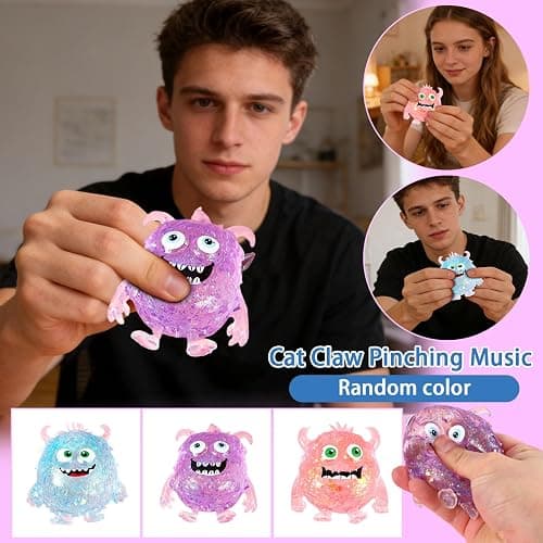 TREBIN Octopus Squishy Stress Balls for Adults, 1Pack Random Jellyfish Stress Ball Set Bulk Fidget Toys for Anxiety Relief - Sensory Squeeze Toys for Office Stress Relief (3.14'' Little Devil) thumbnail 4