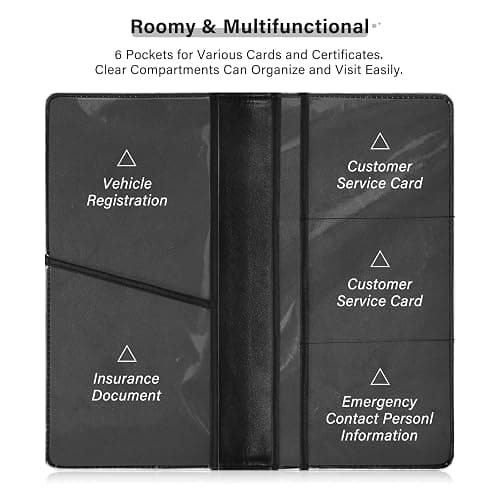 linqin Car Registration and Insurance Card Holder, Western Bull Boho Glove Box Organizer Card Document Wallet thumbnail 5
