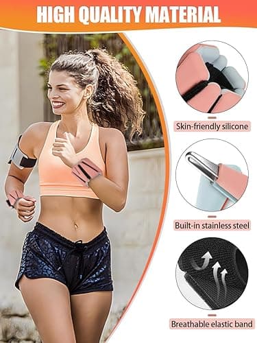 BECOJADDE Wrist Ankle Weights Set of 2(1 lb/2 lb Each) Adjustable Weights Training Intensity for Strength Training Walking Running Yoga Pilates Jogging for Women Men - 4 lb Pair (2 lb Each) - Pewter Peach thumbnail 2