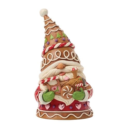 Enesco Jim Shore Heartwood Creek Gingerbread Christmas Gnome Holding Cookie Train Figurine, 5.5 Inch, Multicolor - Image 1