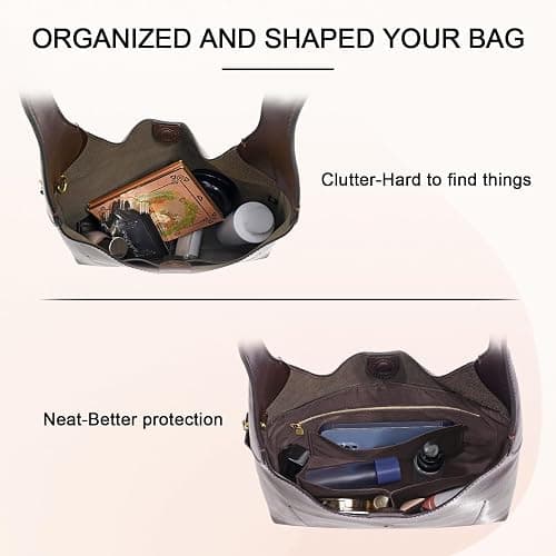 DOIAPUOS Dupont Paper Purse Organizer Inserts for brooklyn 28 Insert Keeps Tote Handbag（Brown） thumbnail 5