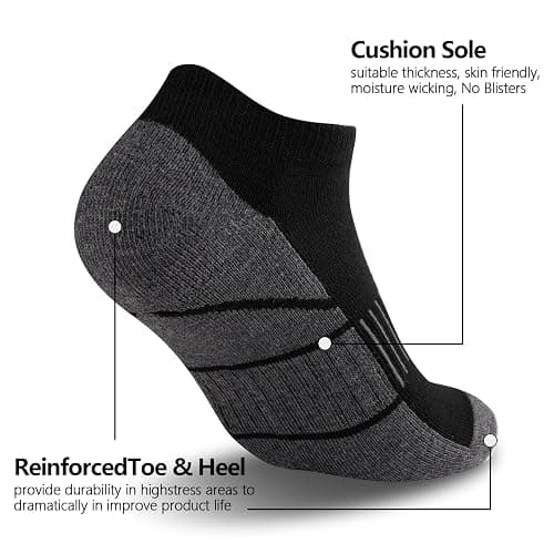 COOVAN Socks for Men Athletic Low Cut Sock with 12 Pairs,Ankle Socks Men Cushion 12 Pack Running Casual Sock thumbnail 7
