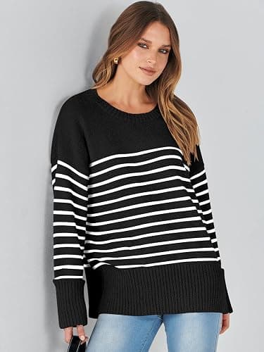 ANRABESS Women's Oversized Sweaters 2025 Long Sleeve Fuzzy Knit Casual Chunky Pullover Sweater Fall Outfits Clothes thumbnail 9