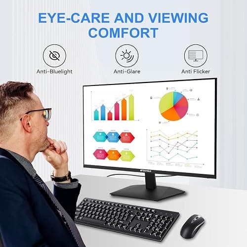 SANSUI Monitor 24 Inch 100Hz PC Monitor, HDMI VGA Ports VESA Mount, FHD Computer Monitor Ultra-Slim Ergonomic Tilt Eye Care for Home Office (ES-24F2, HDMI Cable Included) thumbnail 8