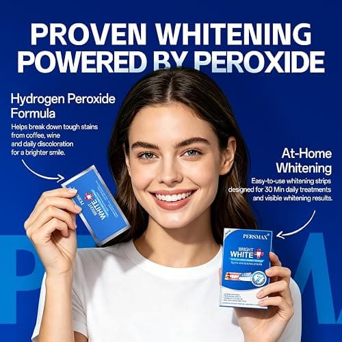 PERSMAX Teeth Whitening Strips, 18 Strips 9 Treatment (7 + 2 Bonus) | Non-Slip, Pain-Free, Express Whitening in 30 Min, Easy to Use for Confident Smile, Professional Dentist Approved thumbnail 8