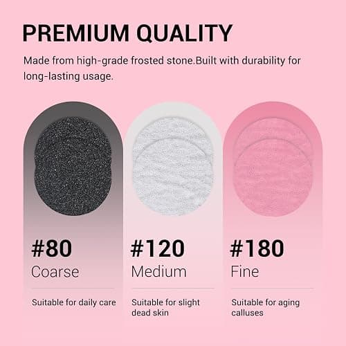 MelodySusie 60 Pcs Replacement Sandpaper Discs with 25mm Metal Nail Drill Bit, 80 Coarse 120 Medium 180 Fine Grit for Electric Foot File Callus Remover Tool or Polishing Craft thumbnail 2