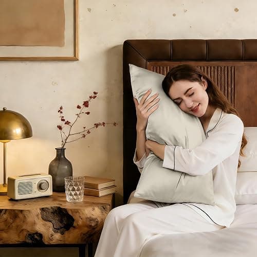 ZIMASILK 25 Momme 100% Pure Mulberry Silk Pillow Cases, Ivory, Standard | Natural Silk, Highest Grade 6A, Hair and Skin Care, Thick & Soft, Gift for Women Men, 1pc (Standard 20"x26") thumbnail 2