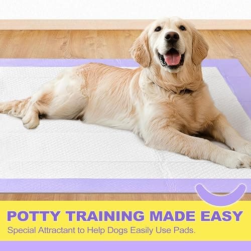 MIZOK Puppy Pads 28x34in Lavender Scented, Dog Pee Pads Extra Large Odor Eliminating Ultra Absorbent Up to 8 Cups, 6 Layers Leak-Proof & Quick-Dry Purple (40 Counts) thumbnail 7