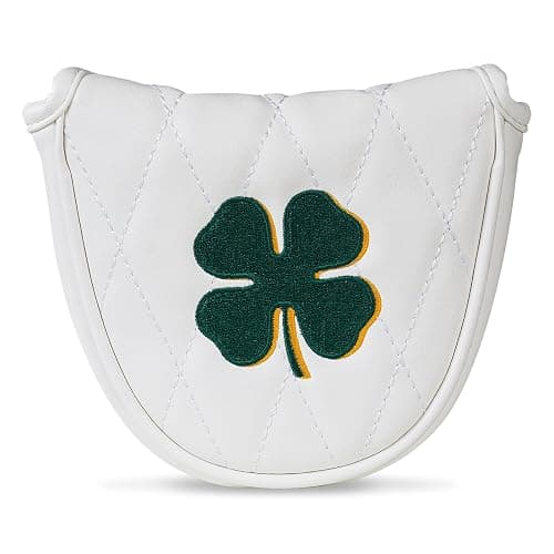 Golf Magnetic Putter Headcover, Four-Leaf Clover Putter Cover for Blade & Mallet, White thumbnail 2