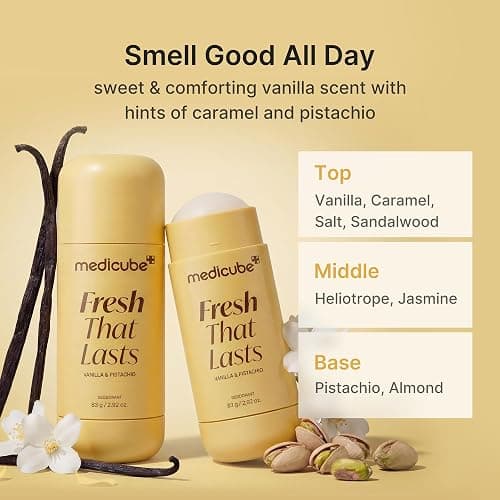 medicube Kojic Acid & Turmeric Aluminum-Free Deodorant | Vanilla & Pistachio Perfumed Stick, All-Day Odor Protection for Women & Men | Underarm Brightening Care | Korean Skincare, 2.92 oz. thumbnail 4