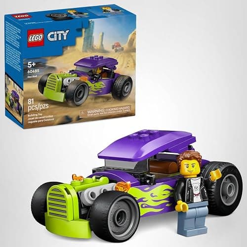 LEGO City Hot Rod Race Car Building Toy for Kids - Pretend Play Set for Boys & Girls, Ages 5+ - Toy Car W/Racecar Driver Minfigure - Gift Idea for Birthdays - 60485 thumbnail 7
