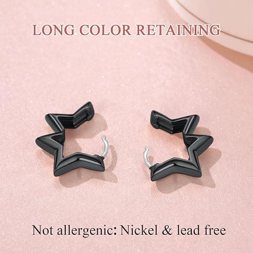 black star huggie earrings thumbnail 4