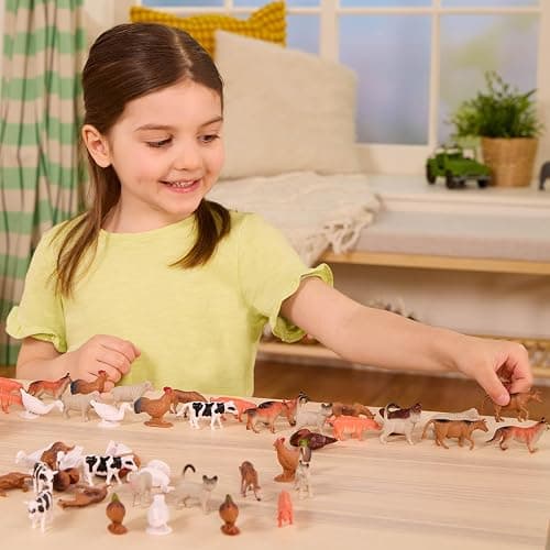 Terra by Battat – 60pcs Farm Animals Toy Tube – Mini Plastic Barnyard Animal Figurines for Kids – Includes Cow, Pig, Goat, Sheep & More – Educational Playset for Toddlers Ages 3+ thumbnail 2