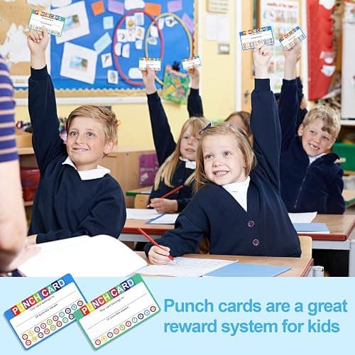 Punch Cards for Classroom, 240 Pack Kids Behavior Reward Punch Cards, Incentive Punch Card for kids, Business, Students, Teachers, 2 Styles thumbnail 7