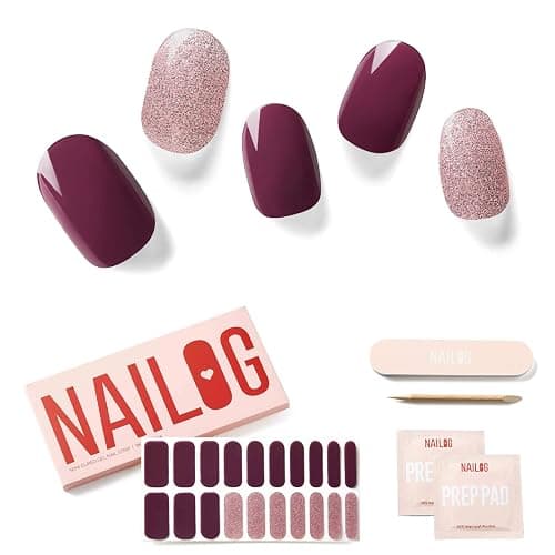 NAILOG Ongles Autocollants Adhesif - 20Pcs Stickers ongles - Faux Ongles en Gel UV Semi Durci, Extra Long brillante et durable French Nail Art, Nail Stickers,Cadeau Anniversaire Femme,Long Night - Image 1