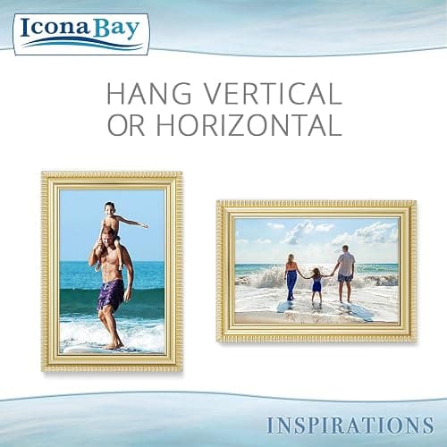 Icona Bay 4x6 Picture Frames (Gold, 6 Pack), Beautifully Detailed Molding, Contemporary Picture Frame Set, Wall Mount or Table Top, Inspirations Collection thumbnail 6