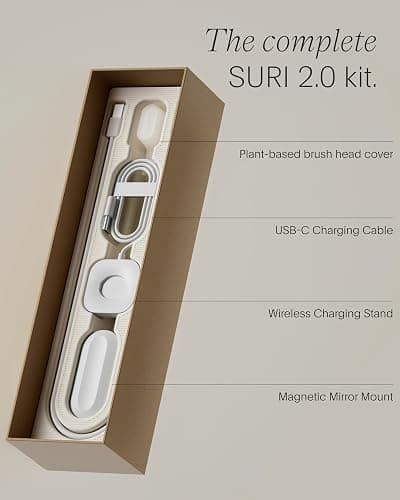 SURI Pro Sonic Electric Toothbrush | Over 4+ Weeks Battery | Pressure Sensor | Aluminium Body | 2-Minute Timer | Plant-Based Heads | Pink thumbnail 4