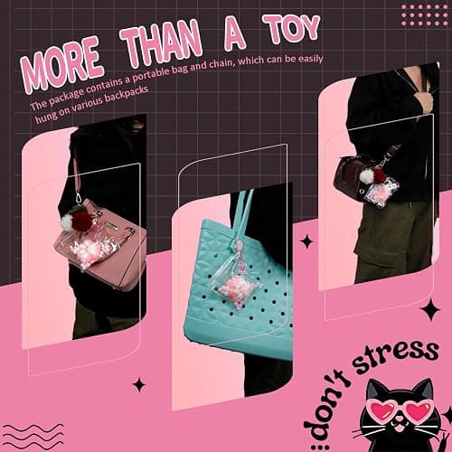Taba Squishy Paw Gift Box, Cat Paw Squeeze Toys, Cute Kawaii FuFu Squishies, Sticky Squishy Cat Paw Fur Ball, Kitty Paw Stress Relieving Fur Toys, YoYo Funny Fidget Toys for Gift, Kids-Purple&White - White&Purple with GiftPackage thumbnail 5