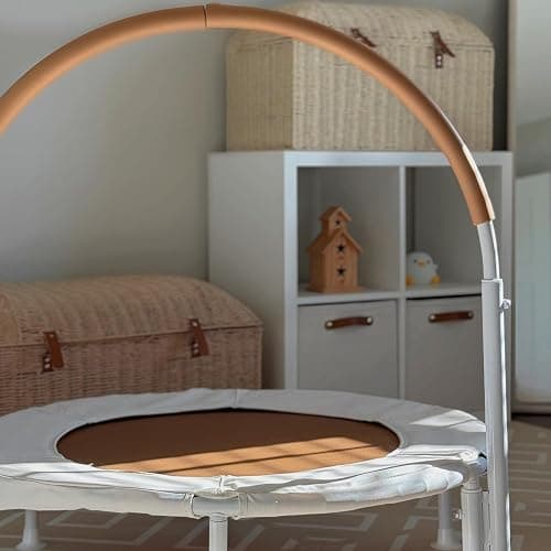 Square House 36" Kids and Toddler Mini Trampoline, Aesthetic Indoor and Outdoor Small Baby Trampoline with Removable Handle, Ultra Safe No-Gap Elastic Spring Design thumbnail 7