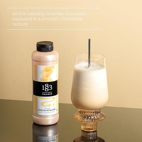 1883 White Chocolate Sauce – 500ml Bottle – Authentic French Dessert Sauce – Creamy, Sweet White Chocolate Flavor – Ideal for Coffee, Desserts & More thumbnail 3