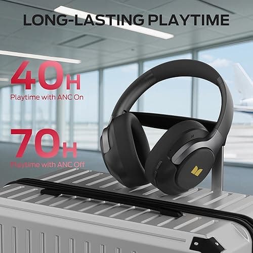 Monster Persona 5th Hybrid Active Noise Cancelling Headphones, Wireless Over-Ear Headphones with Deep Bass Sound, Bluetooth 6.0, 70H Playtime, Foldable Comfort Headphone for Travel/Work/Home thumbnail 7