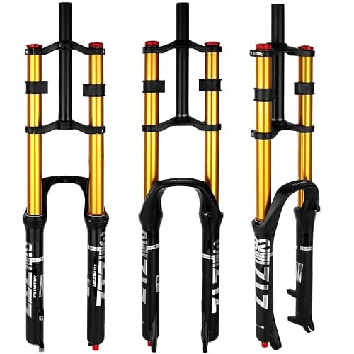 B Bolany Bike Suspension Fork 26/27.5/29" for Mountain Bike DH Air Double Shoulder Downhill Rappelling Shock Absorber Straight Tube Ultralight Bicycle Shock Absorber Rebound Adjust - Image 1