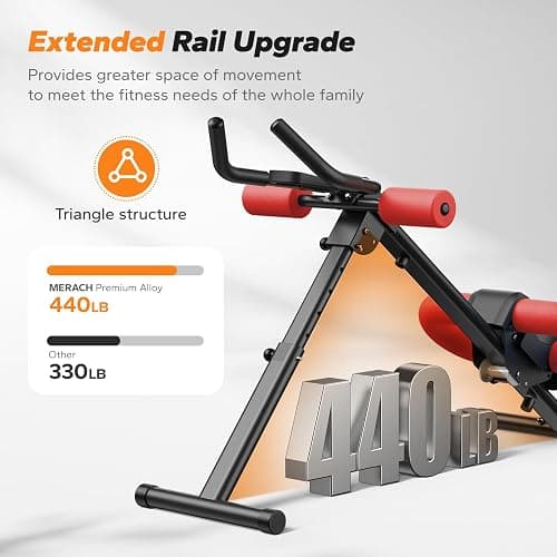 MERACH Ab Machine, Ab Workout Equipment, Adjustable Ab Trainer Machine for Abs Workout at Home Gym, Foldable, Knee Protection, Abdominal Trainer for Stomach Workout thumbnail 4