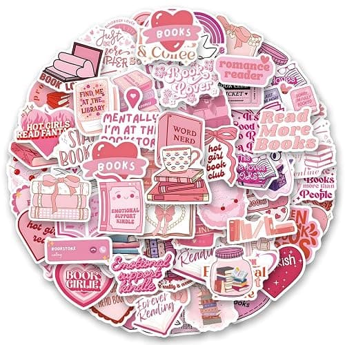 120Pcs Pink Book Stickers, Booktok Reading for Kindle Stickers, Aesthetic Kindle, Book Gifts foiTeens and Adults Women, Girls thumbnail 3