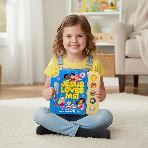 Jesus Loves Me 5-Button Songbook - Perfect Gift for Easter Baskets, Christmas, Birthdays, Baptisms, and More (Little Sunbeams) thumbnail 7