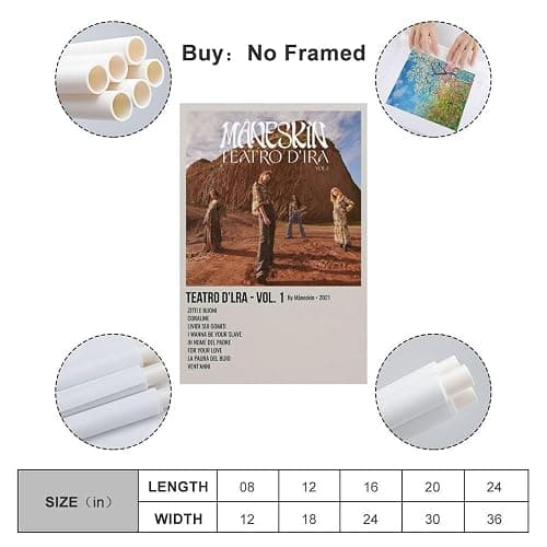 Måneskin Album-Poster, Leinwand-Poster, Raumdekoration, ästhetisches Poster, künstlerisches Poster für Schlafzimmer, Wohnzimmer, Wände, 20 x 30 cm, ungerahmter Stil thumbnail 2