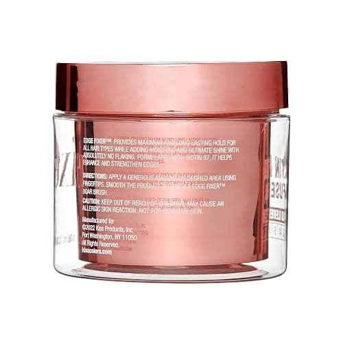 KISS COLORS & CARE Maximum Hold Edge Fixer, Non-Greasy Gel Formula Infused With Biotin B7, 24 Hour Hold, ‘Sweet Peach’ Scented, 3.38 Fl. Oz. (100 ml) thumbnail 8