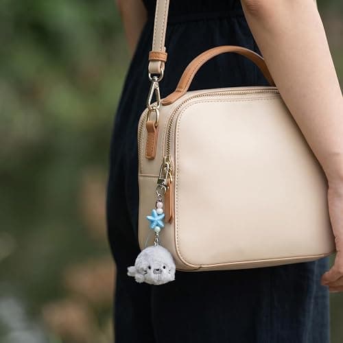 Famjoyart 2 Pcs Matching Plush Keychain Adorable Cute Ocean Theme Stuff Bag Charm Womens Birthday Valentines Day Gift thumbnail 4