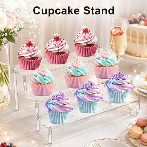Clear Acrylic Display Riser, 3 Tier Display Stand 12 Inch Perfume Organiser | Riser Shelf for Amiibo Funko Figures, Cupcakes, Cologne, Cosmetics, Collectibles, Easy to Assemble, 1 Pack thumbnail 6