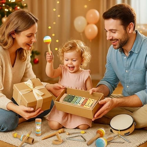JOOMLAFLY Baby Musical Instruments for Toddlers 1-3, 8PCS Montessori Musical Toy Set with Xylophone, Drum, Maracas...Perfect Toy Gift for 1-3 Year Old Boy Girl thumbnail 2