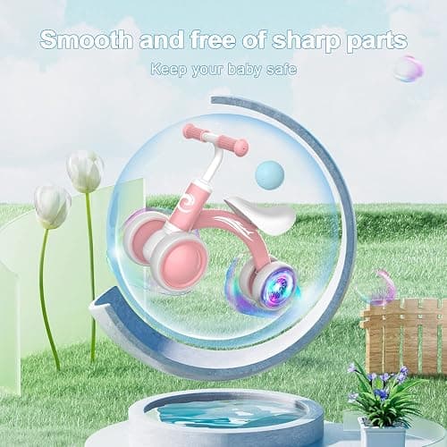 Colorful Lighting Baby Balance Bike Toys for 1 Year Old Girl Gifts, 10-36 Month Toddler Balance Bike, No Pedal 4 Silence Wheels & Soft Seat Pre-School First Riding on Toys, 1st Birthday Gifts. thumbnail 5