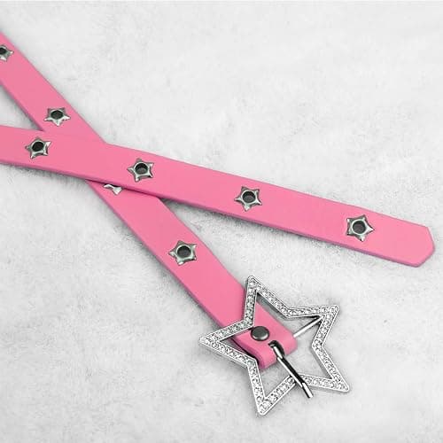 EpicCos Y2K Aesthetic Colorful Faux Leather Belt, Adjustable Star Decor Dopamine Waist Belt Street Style for Female thumbnail 5