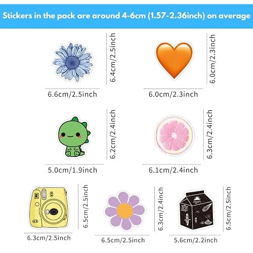 350 Pcs Cute Aesthetic Stickers for Adults Children Teens, Preppy Waterproof Vinyl Stickers for Laptop Luggage Suitcase Journal Skateboard Bike Skate Book Guitar Scrapbook Phone Cool for Girls Boys thumbnail 5